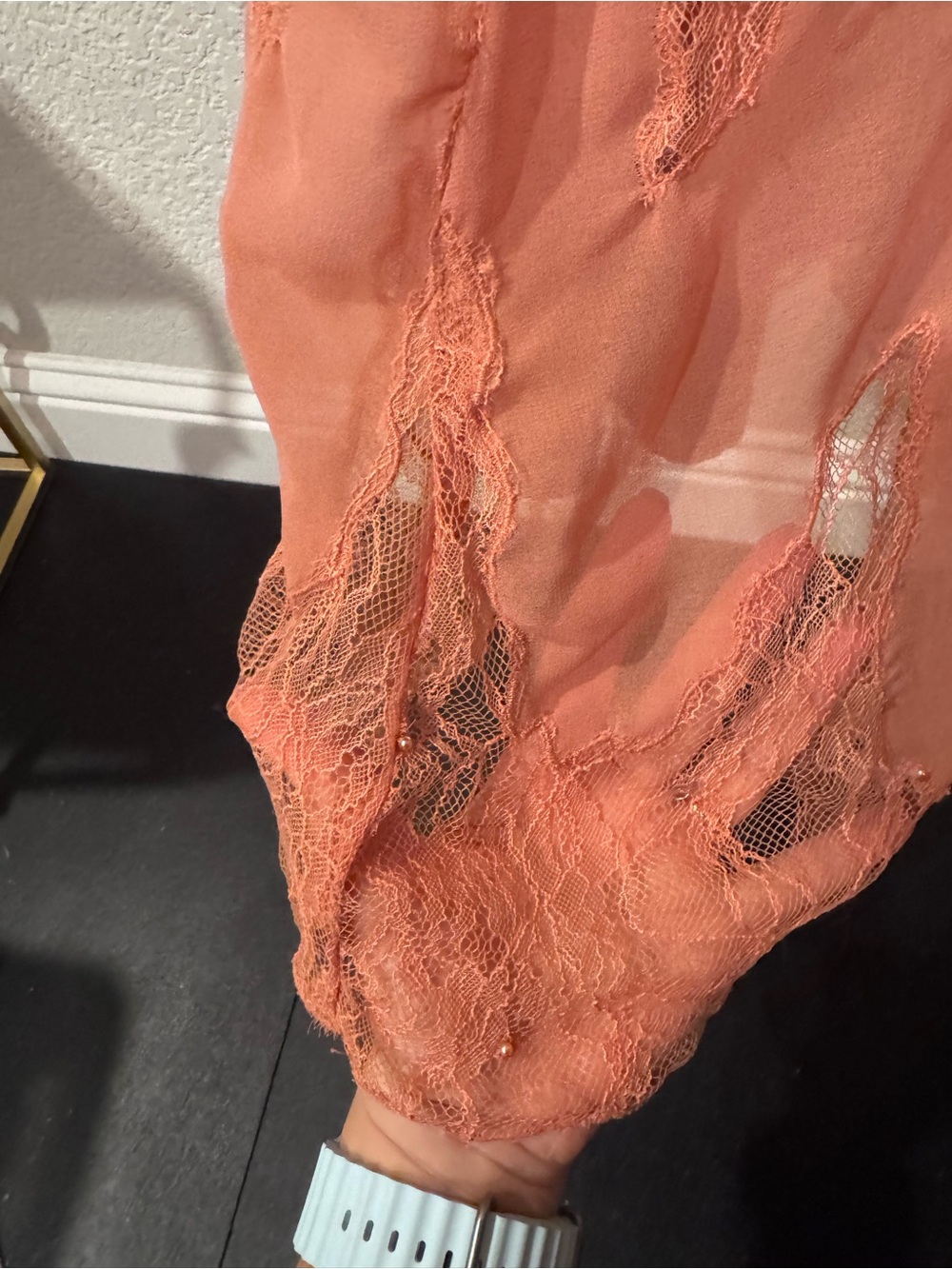 Anthropologie Dusty Rose Lace Maxi Dress Size Medium Romantic Boho - Picture 13 of 15